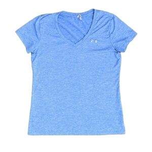 Under Armour sport t-shirt heathered blue v neck Small Medium @B5